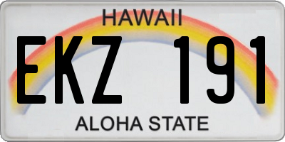HI license plate EKZ191