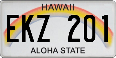 HI license plate EKZ201