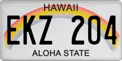 HI license plate EKZ204