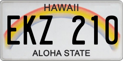 HI license plate EKZ210