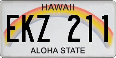 HI license plate EKZ211
