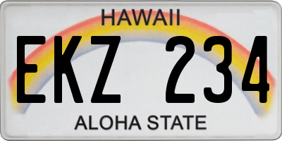 HI license plate EKZ234
