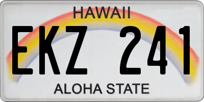 HI license plate EKZ241