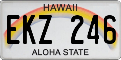 HI license plate EKZ246