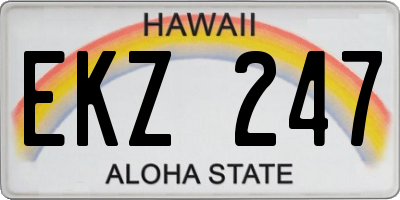 HI license plate EKZ247