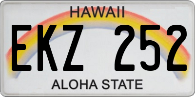 HI license plate EKZ252