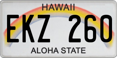 HI license plate EKZ260