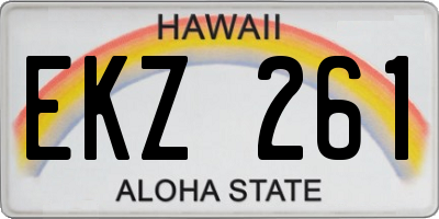 HI license plate EKZ261