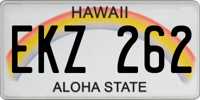 HI license plate EKZ262