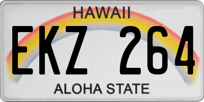 HI license plate EKZ264