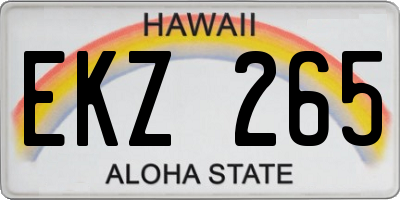 HI license plate EKZ265