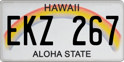HI license plate EKZ267