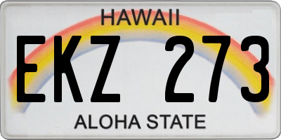 HI license plate EKZ273