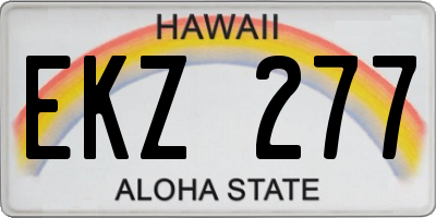 HI license plate EKZ277