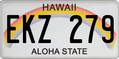 HI license plate EKZ279