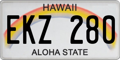 HI license plate EKZ280