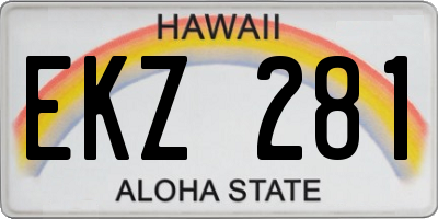 HI license plate EKZ281