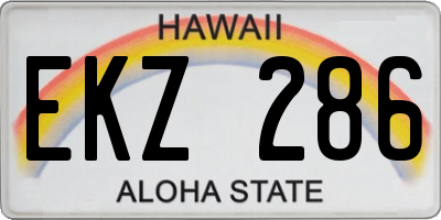 HI license plate EKZ286