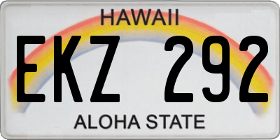 HI license plate EKZ292