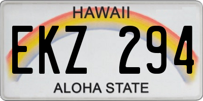 HI license plate EKZ294
