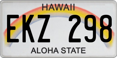 HI license plate EKZ298