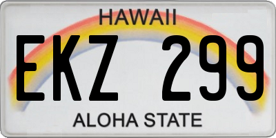 HI license plate EKZ299