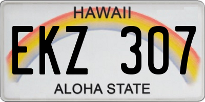 HI license plate EKZ307