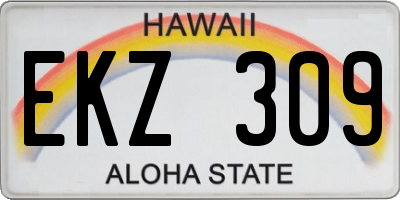 HI license plate EKZ309
