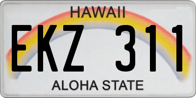 HI license plate EKZ311