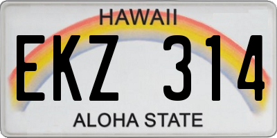 HI license plate EKZ314