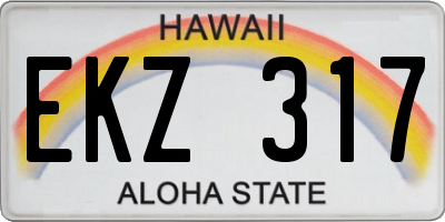 HI license plate EKZ317