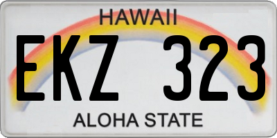 HI license plate EKZ323