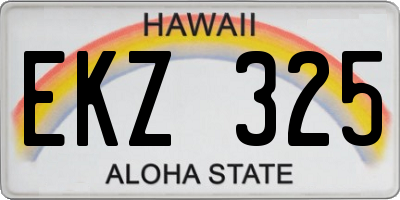 HI license plate EKZ325