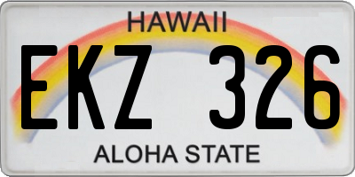 HI license plate EKZ326