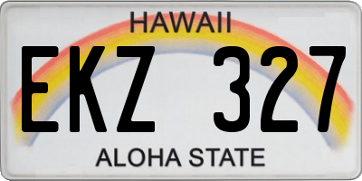 HI license plate EKZ327