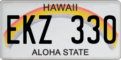 HI license plate EKZ330
