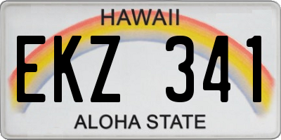 HI license plate EKZ341