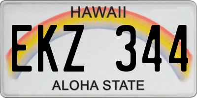 HI license plate EKZ344