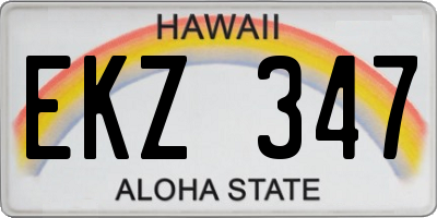 HI license plate EKZ347