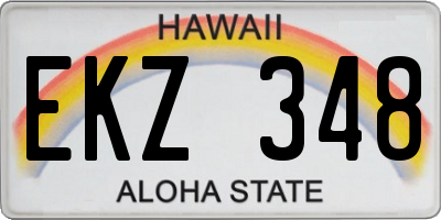 HI license plate EKZ348