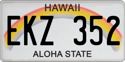HI license plate EKZ352