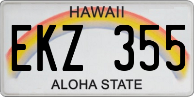 HI license plate EKZ355