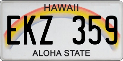 HI license plate EKZ359