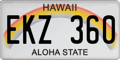 HI license plate EKZ360