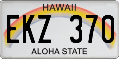 HI license plate EKZ370
