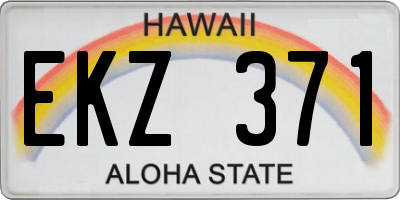HI license plate EKZ371