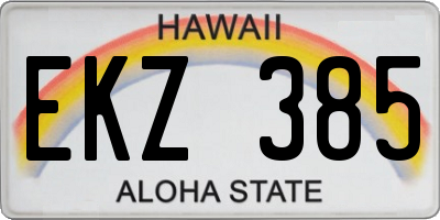 HI license plate EKZ385