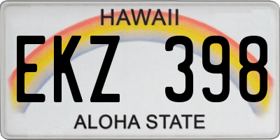 HI license plate EKZ398