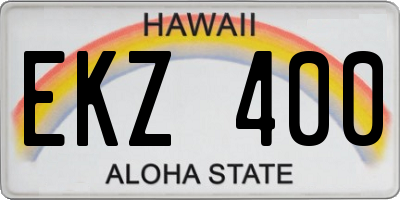 HI license plate EKZ400