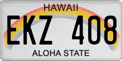 HI license plate EKZ408
